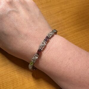 Sterling Silver Gemstone tennis bracelet